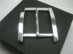 STERLING SILVER 925 BUCKLE WITH GENUINE LIZARD 1.5&Prime; BELT MADE IN U.S.A.