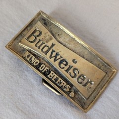 Vintage Brass Solid Brass Budweiser Belt Buckle