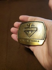 Handyman Club of America Life Member Brass Hammer Belt Buckle 1996