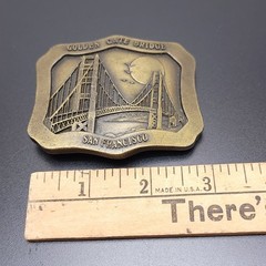 Vintage 1977 Indiana Metal Craft Golden Gate Bridge San Francisco Belt Buckle
