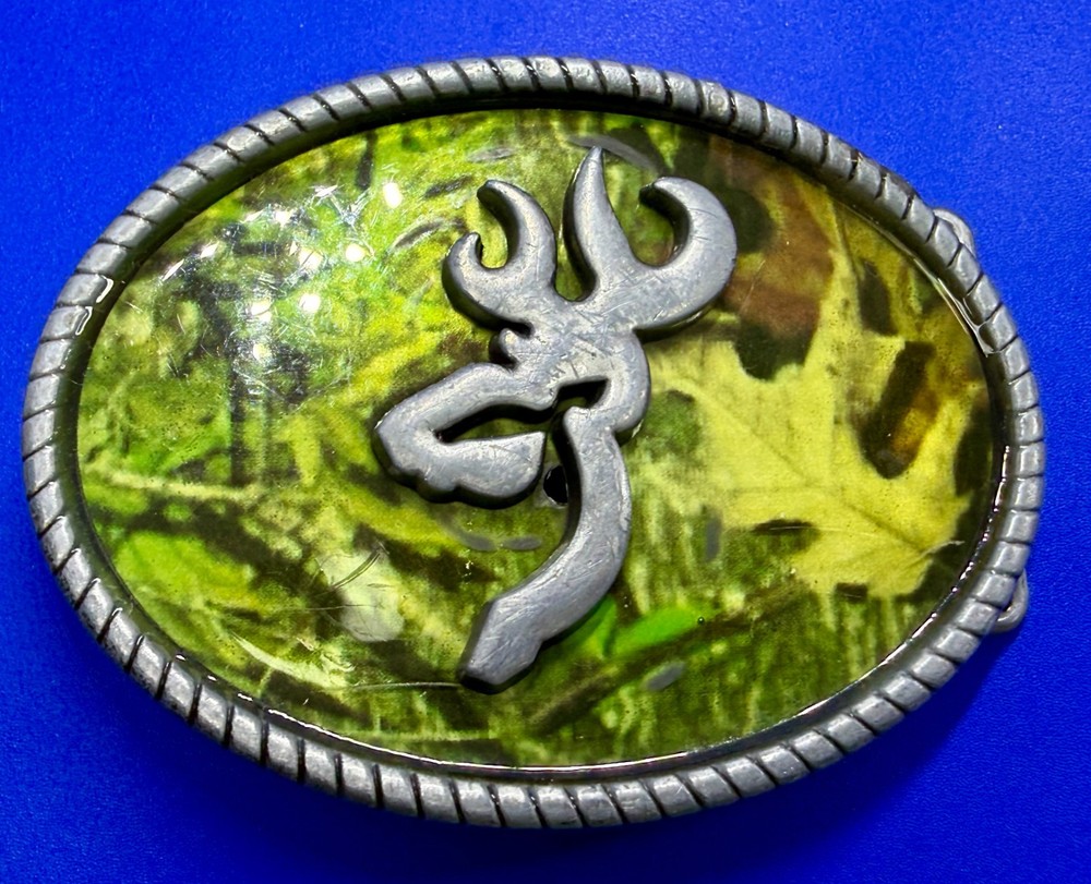 Browning Logo Deer Buck Doe Hunting Hunters Camouflage USA Belt Buckle