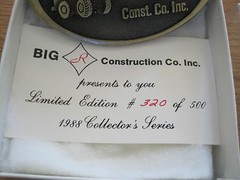 Belt Buckle Advertising Big R Construction Co. Limited Edition Numbered 1988