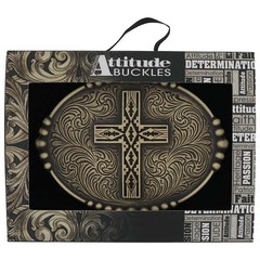 Montana Silversmiths Attitude Christian Faith Cross Western Belt Buckle