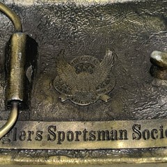 Vintage BASS Belt Buckle Brass Anglers Sportsman Society Member