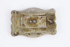 Vintage 70s Rockabilly Silver Nickel Flower Bucking Horse Bronco Belt Buckle