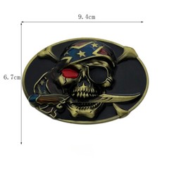 Pirate Skull Western Cowboy Belt Buckles for Men & Women Rodeo Retro Casual Wear