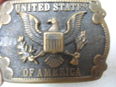 United States of American Coat of Arms Belt Buckle Cast Bronze