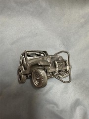 Vintage Silver Colored Jeep Belt Buckle