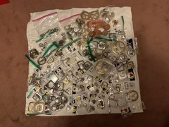 LOT OF 200 ITEMS: BUCKLES/ADDITIONAL ITEMS- VARIOUS STYLES AND DESIGNS – BOX 1