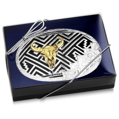 Montana Silversmiths Desert Twilight Southwestern Belt Buckle with Buffalo Skull