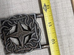 vintage 1970s handcrafted BRASS belt buckle BRUTALIST rustic BOHO hippie star