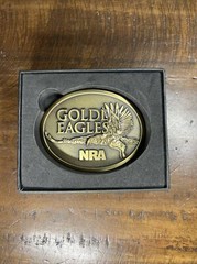 Golden Eagles NRA Belt Buckle w/Box, Complete
