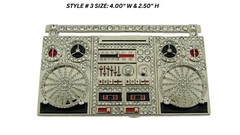 Retro Boom Box Belt Buckle Blaster Radio Dj Ghetto Music Old school Silver Metal