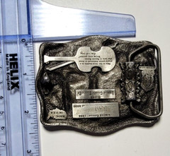 Arroyo Grande Belt Buckle Square Dancing #339 1985 Pewter 3.25&Prime;x2 5/8&Prime; Fit 1.75