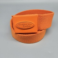 American Eagle Belt Unisex Size Small Orange Web Bottle Opener Military Buckle