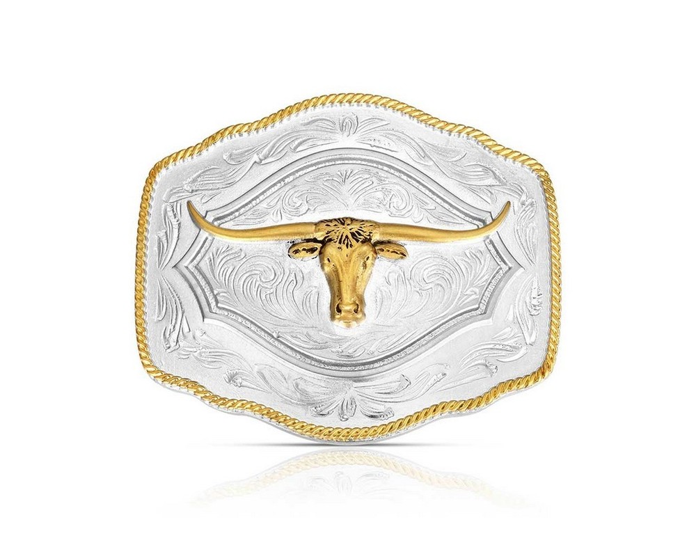 Montana Silversmiths Belt Buckle On The Range Silver Gold A1079P
