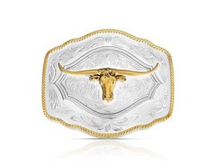 Montana Silversmiths Belt Buckle On The Range Silver Gold A1079P