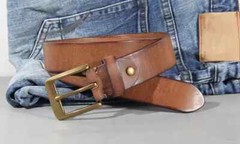 Vintage Luxury Handmade Leather Copper Buckle Man&rsquo;s Belt Cinturon Gotico Cowhide