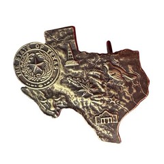 Bergamot Brass Works Belt Buckle Mens Silver Excellent 1976 Texas State Map