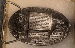 Vintage 1988 Metal Belt Buckle, Case, Uni-Loader, Skid Steer, Bobcat, Con