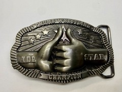 Thumb Wrestling All-Star Champion Trophy Award Belt Buckle New Condition