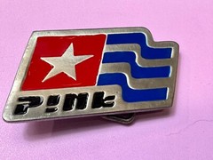 Flag Logo Emblem Star Cutout Belt Buckle