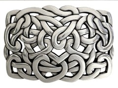 Unique 3D Antique Celtic Heart Connected Engraved Belt Buckle fits 1-1/2&Prime; Strap