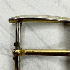Vintage Silver Gold Tone Simple Rectangle Belt Buckle Fits 1.75&Prime; Belt