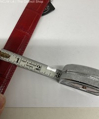 Brighton Red Embossed Leather Silver Tone Buckle Belt – Size M