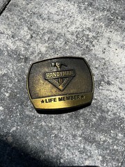 Handyman Club of America Life Member Vintage 1996 Brass Tone Belt Buckle