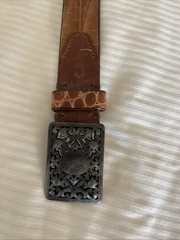 Martin Digman American Alligator Skin Belt, Tan Size 34