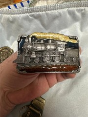 Vintage Train Belt Buckle Lot of Three Buckles, Railroad
