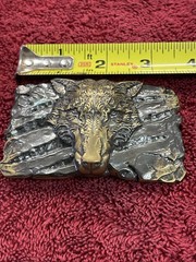Belt buckle « Fenrir Wolf », Animal Brass belt buckle; Werewolf belt buckle