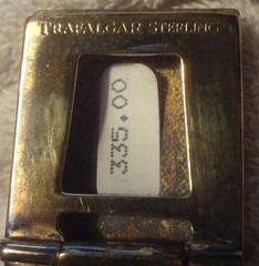 📌NOS TRAFALGAR fine YELLOW GOLD over STERLING SILVER BUCKLE- MONO « M » – $650.00