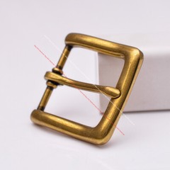CLASSIC BRASS PLATED SINGLE PRONG PIN LEATHERCRAFT BELT BUCKLE REPLACEMENT 35MM
