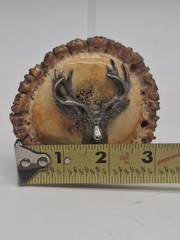 Vintage Handcrafted Elk Antler Burr Belt Buckle Buck