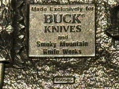 Buck Knives Vtg 70s Belt Buckle Four Generations of Knife Makers Smoky MT. Knife