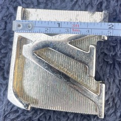Vtg Louis Vuitton Gold Tone Belt Buckle Iconic LV Engraved Logo Y2K Distressed