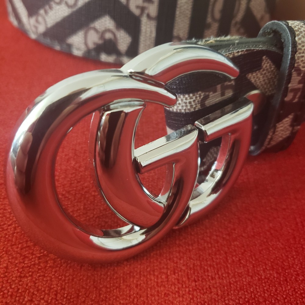 Gucci Interlocking G Belt Caleido Print GG Coated Buckle Canvas Size 50/125