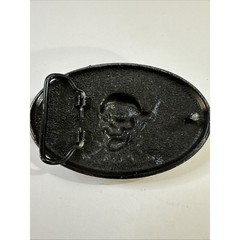 Pirate Skull & Crossed Swords Belt Buckle Antique Silver Biker Goth Punk
