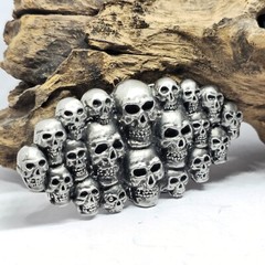Multi Skull Belt Buckle UK Pewter Large Buckle Biker Punk 20 Skulls Buckle Only
