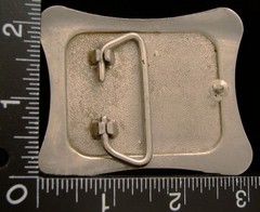 LI06162 VINTAGE ***UNIQUE ABSTRACT DESIGN*** SILVERTONE BELT BUCKLE