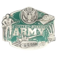 United States Army US Military Enameled Belt Buckle 3&Prime; x 2 3/8&Prime;