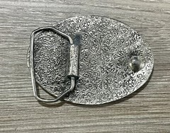 Vintage Eagle Landing On Branch Enameled Metal Belt Buckle Silver Tone Nature