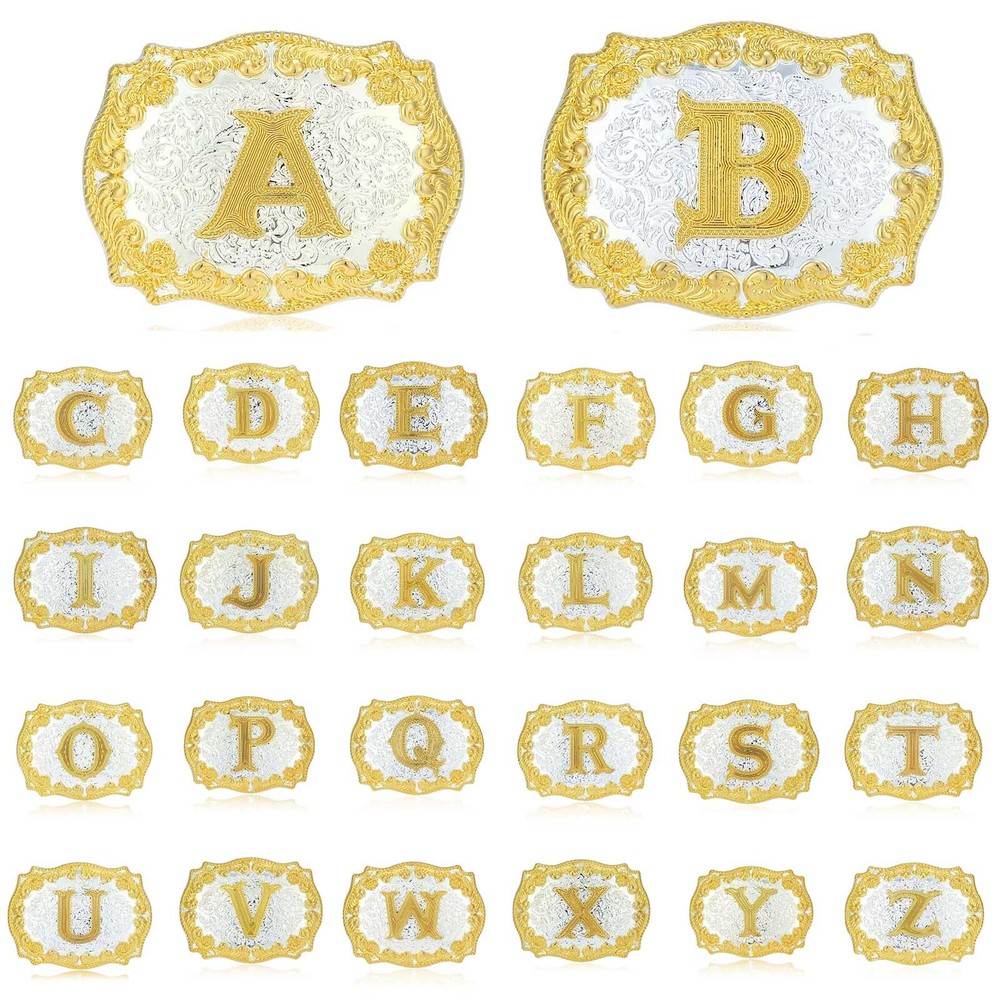 Belt Buckle For Unisex Western Cowboy Initial Letter A – Z Rodeo Belt Buckle