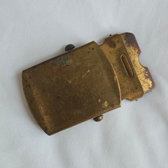 VTG Belt Buckle Gold Mens OS Solid Brass Military Slider Made In USA Unbranded