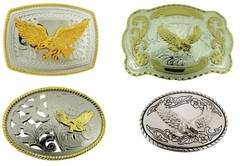 Men Women Eagle Belt Buckle Western Cowgirl Cowboy Rodeo Texas Style Gold Silver