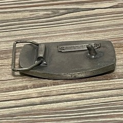 Tennis Rackets Belt Buckle Vintage 70s Indiana Metal Craft Pewter Crossing 1977