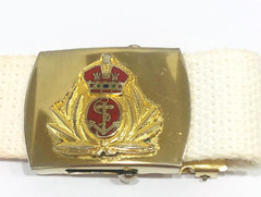 Brass Belt Buckle Crown Anchor USA Men&rsquo;s Nautical Boating Navy VTG Skippers FLA