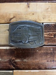 Vintage Dodge Van Solid Brass Belt Buckle 70s Hippie